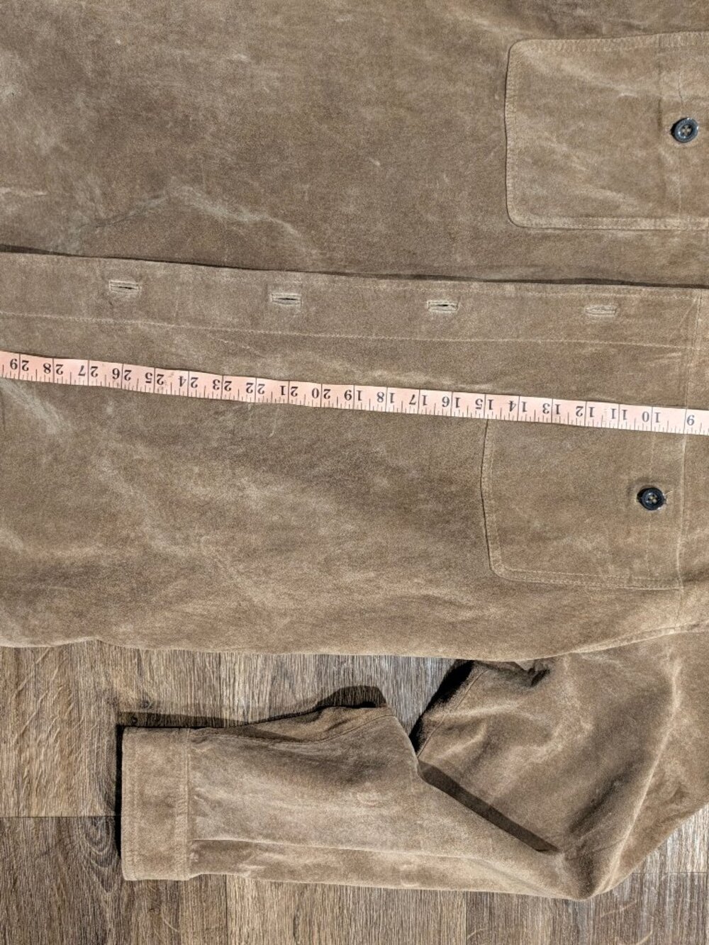 Claiborne Mens XL Tan Suede Leather Overshirt Shirt Jacket